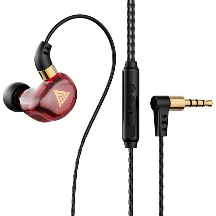QKZ SK9 In-ear Subwoofer Auriculares para correr con música Controlada por Cable con Micrófono (Rojo)