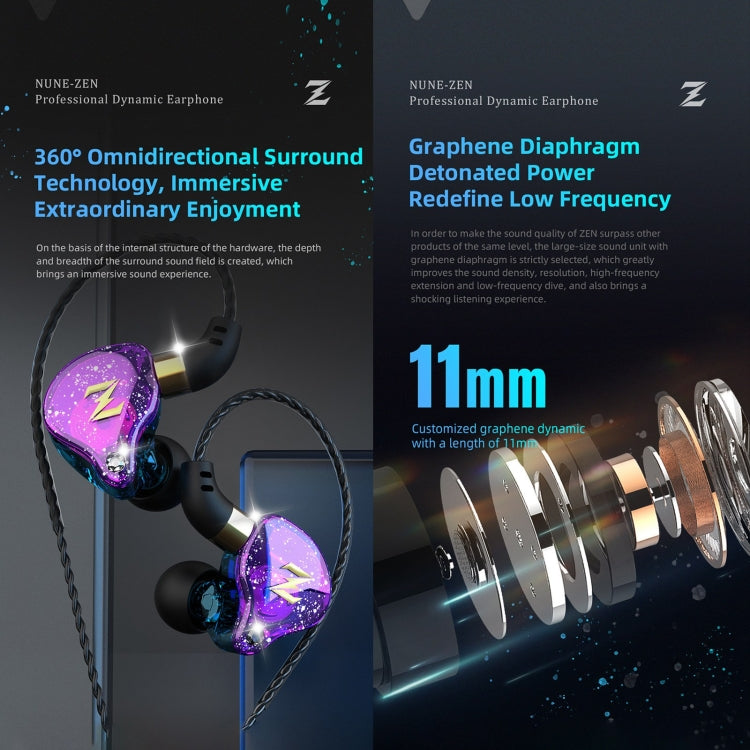 QKZ ZEN Subwoofer In Ear Wired Controlled Music Running Sports Headphones with Mic (Colorful)