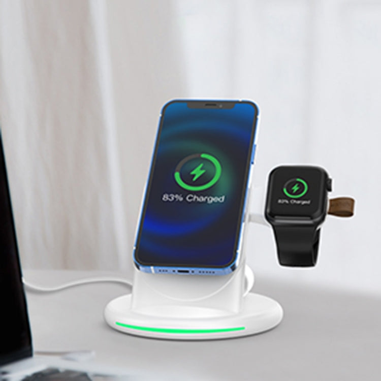 W02 3 in 1 Magnetic Wireless Charger (White)