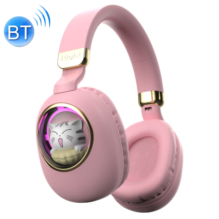 B4 RGB Cartoon Stereo Headset Wireless Bluetooth Headphones (Pink)