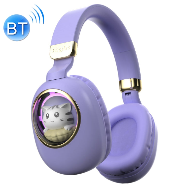 Casque stéréo sans fil Bluetooth B4 RGB Cartoon (violet)