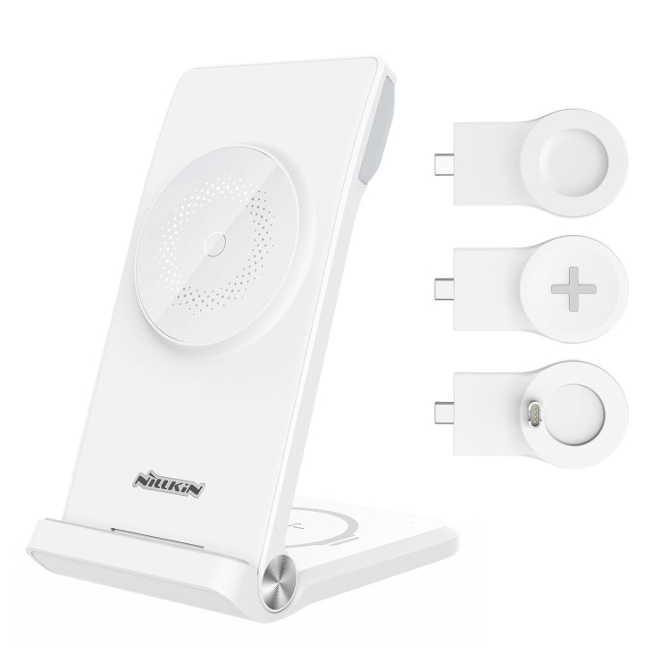 Nillkin Chargeur sans fil magnétique 3 en 1 avec chargeur de montre Samsung (Blanc)