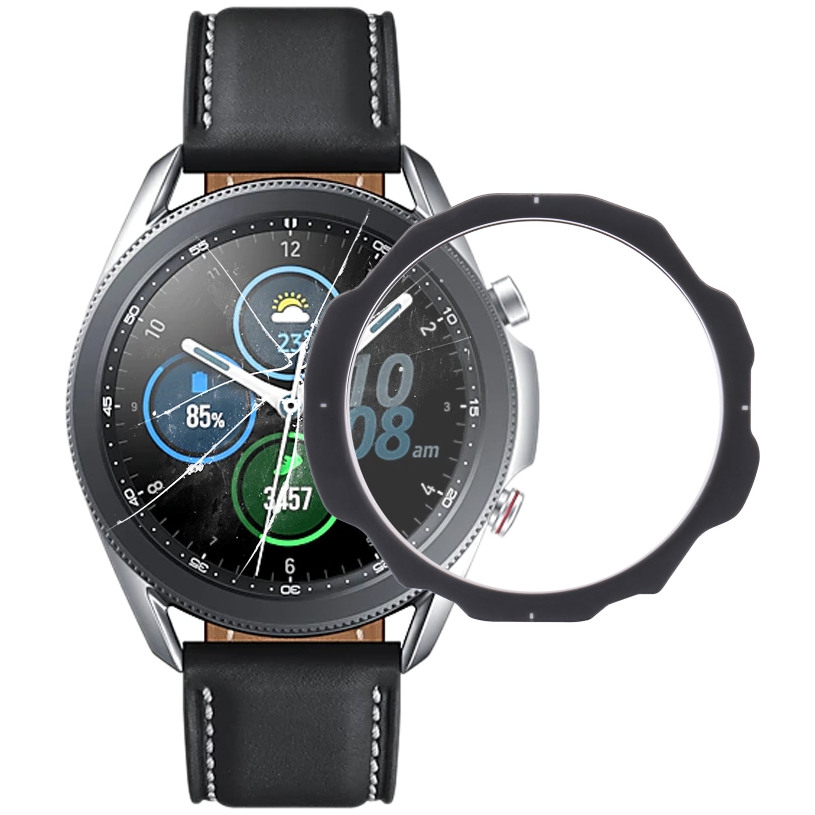 Outer Glass Front Screen Samsung Galaxy Watch 3 41mm R850 / R855 Black