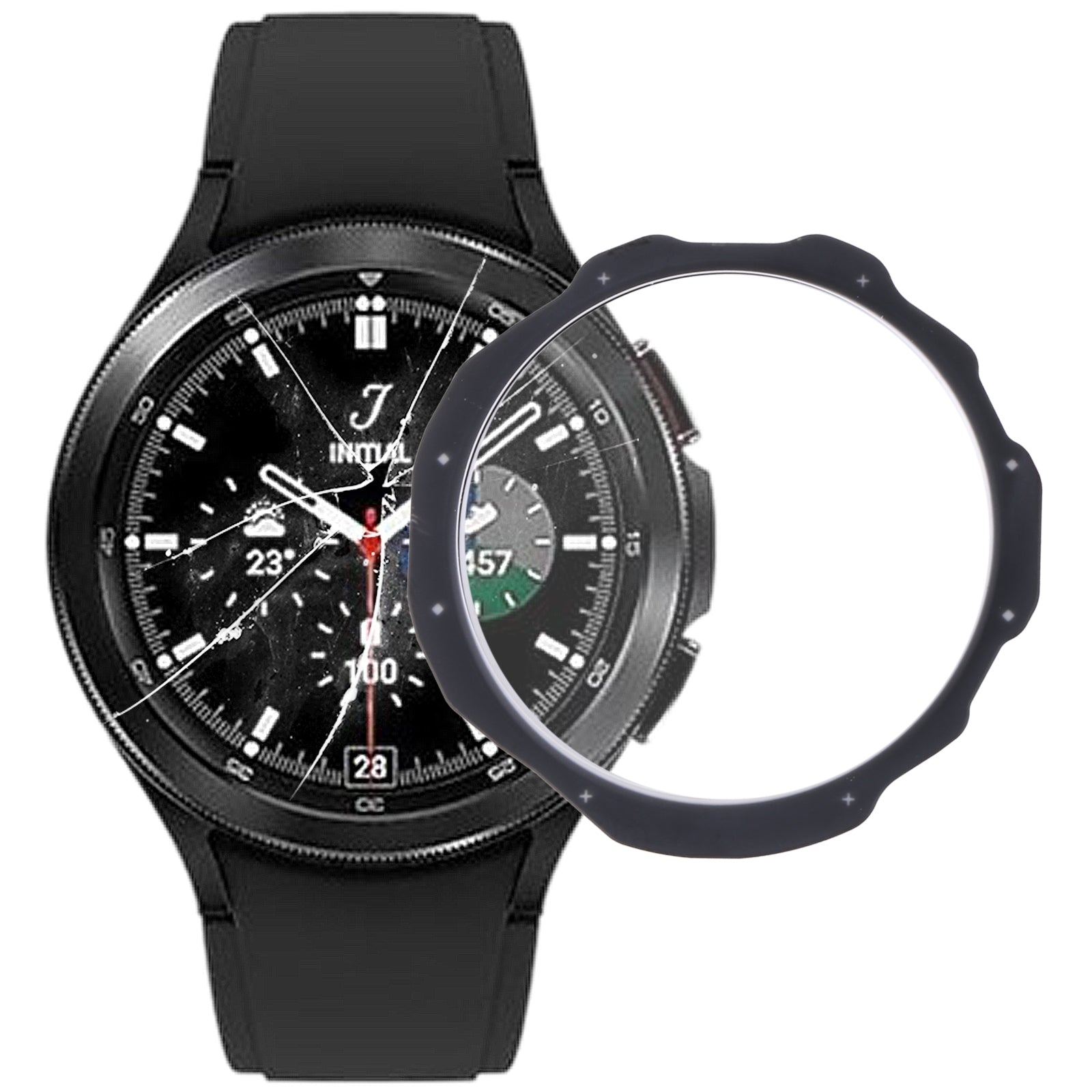 Outer Glass Front Screen Samsung Galaxy Watch 4 Classic 42mm R880 Black