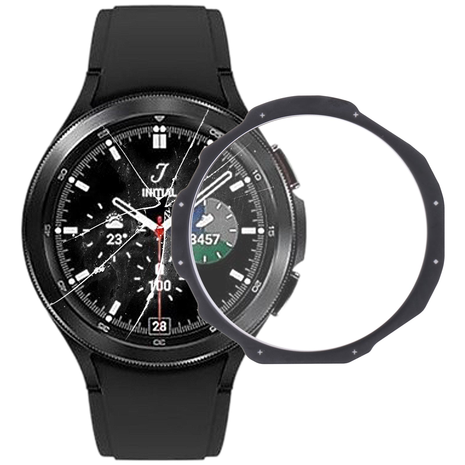 Outer Glass Front Screen Samsung Galaxy Watch 4 Classic 46mm R890 Black
