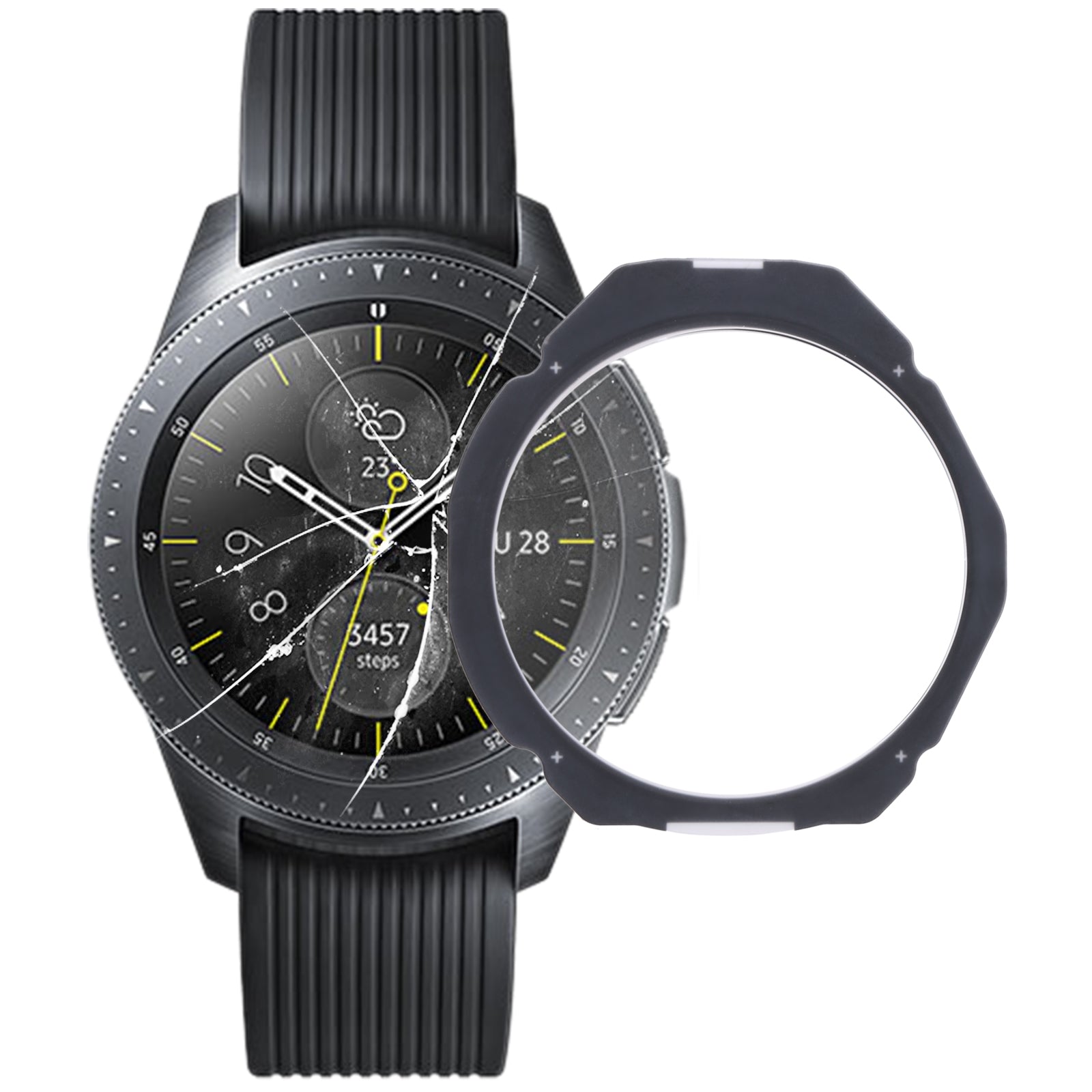 Cristal Exterior Pantalla Frontal Samsung Galaxy Watch 42mm R810 Negro