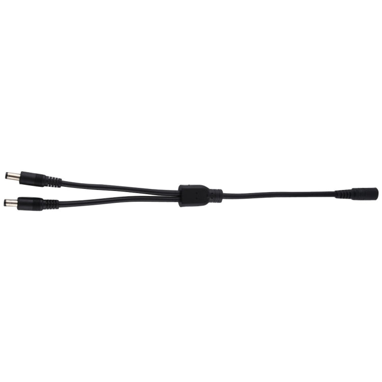 5.5x2.1mm 1 to 2 Female to Male Plug DC Power Splitter Adapter Power Cord Cable Length: 70cm (Black)
