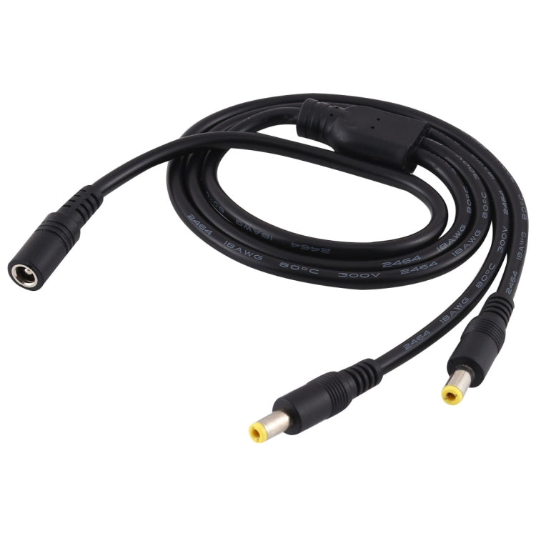 8A 5.5x2.5 mm 1 a 2 Hembra a Macho Enchufe DC Power Splitter Cable de Alimentación longitud del Cable: 70 cm (Negro)