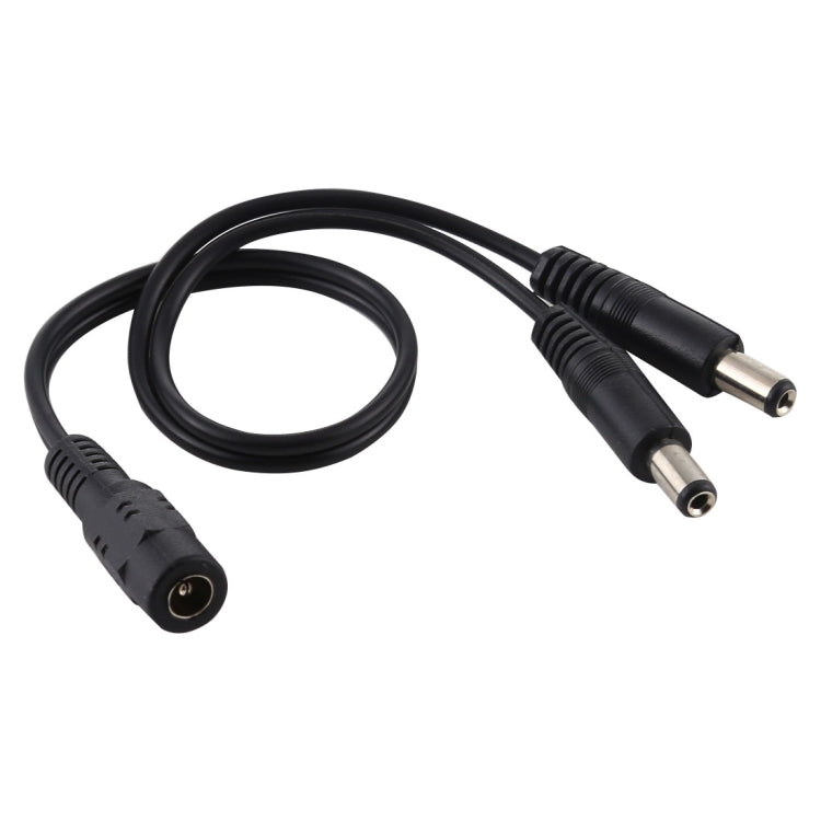 5.5x2.1mm 1 to 2 Female to Male Plug DC Power Splitter Adapter Power Cord Cable Length: 30cm (Black)
