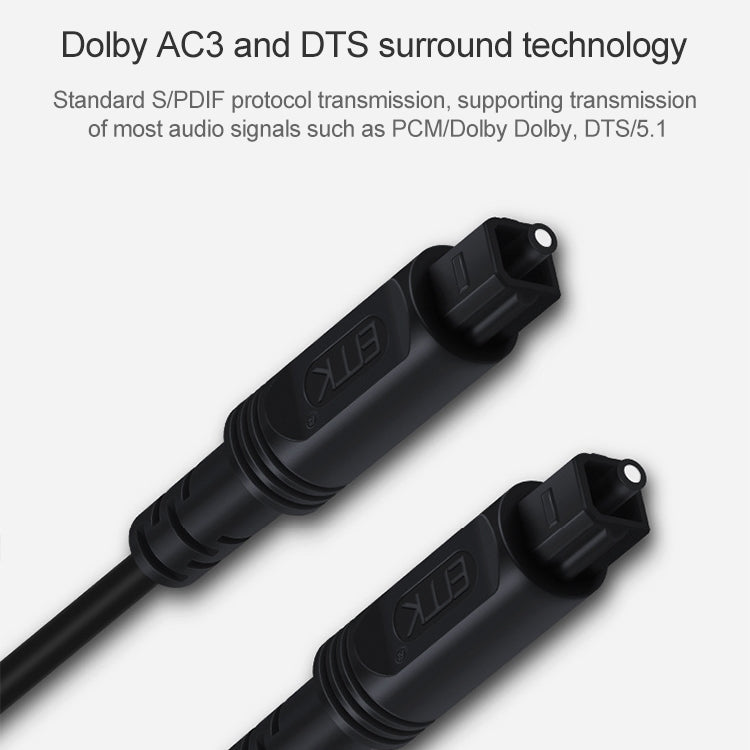 1m EMK OD2.2 mm Cable de fibra Óptica de Audio Digital Cable de equilibrio de Altavoz de Plástico (Negro)