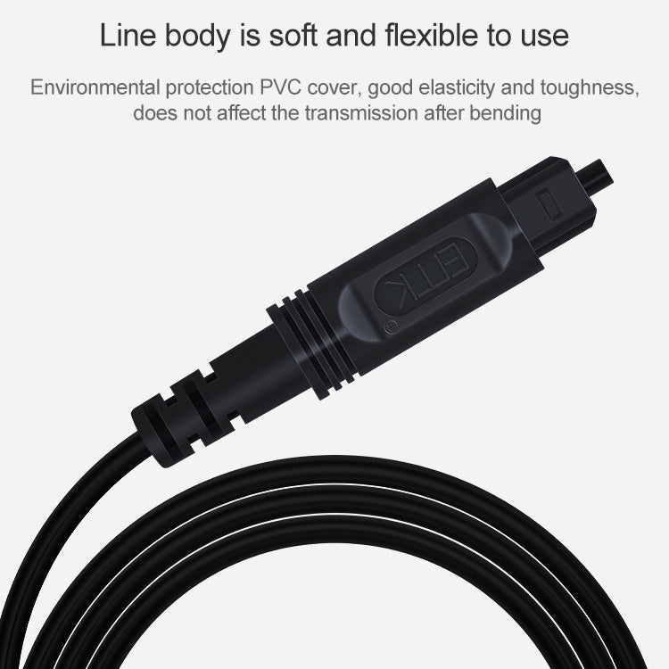 1m EMK OD2.2mm Câble Fibre Optique Audio Numérique Câble d'équilibre de Haut-Parleur en Plastique (Noir)