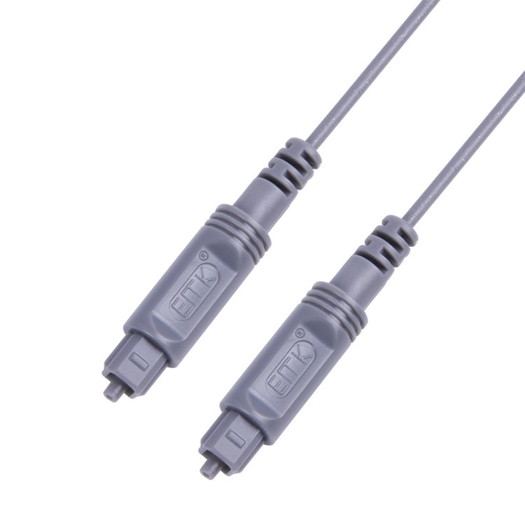 EMK 1,5 m Außendurchmesser 2,2 mm digitales Audio-Glasfaserkabel Kunststoff-Lautsprecher-Balance-Kabel (silbergrau)