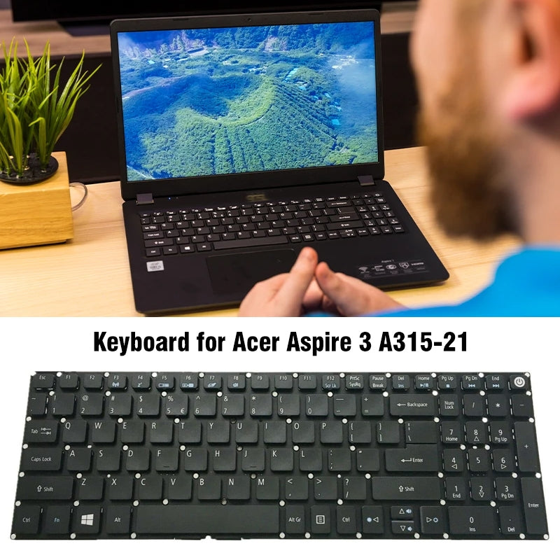 Clavier complet avec rétroéclairage version américaine Acer Aspire 3 A315-21 / A315-31