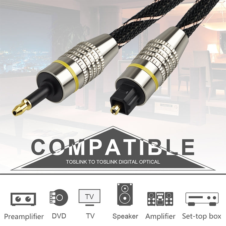 Cable Optique Audio 2M en Nylon Tressé [Plaqué Or] Cordon Optique