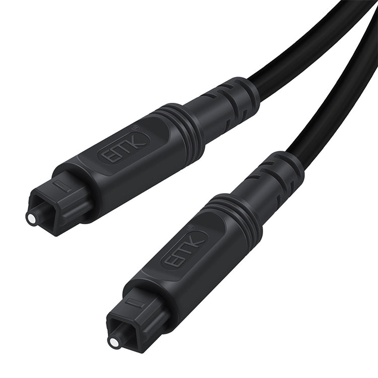 1m EMK OD4.0mm Square Port to Square Port Digital Audio Speaker Fiber Optic Patch Cable (Black)