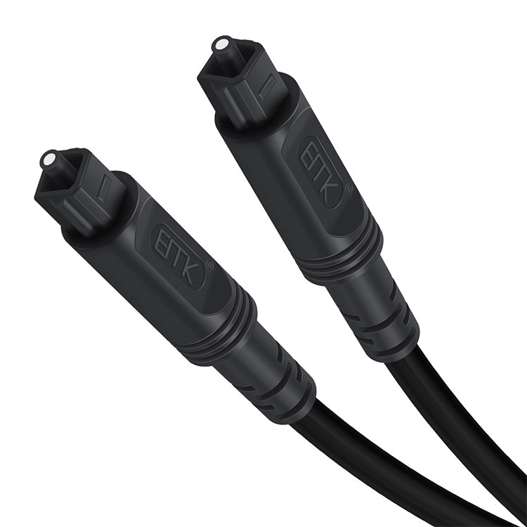 2m EMK OD4.0mm Square Port to Square Port Digital Audio Speaker Fiber Optic Patch Cable (Black)