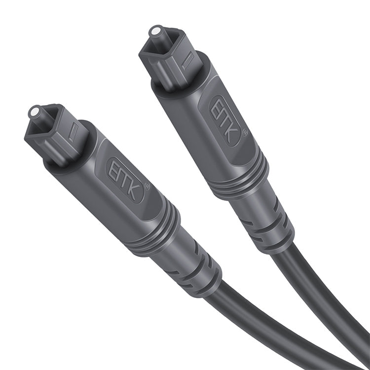 2m EMK OD4.0mm Square Port to Square Port Digital Audio Speaker Fiber Optic Patch Cable (Silver Grey)