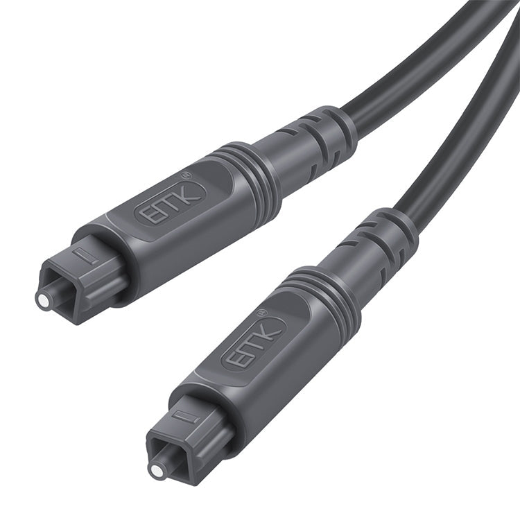 8m EMK OD4.0 mm Puerto cuadrado a Puerto cuadrado Cable de conexión de fibra Óptica de Altavoz de Audio Digital (Gris Plateado)