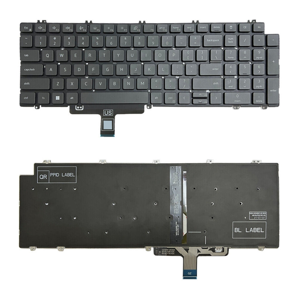 Full Keyboard with Backlight US Version Dell Latitude 5520 5521 Precision 3560 3561 Black