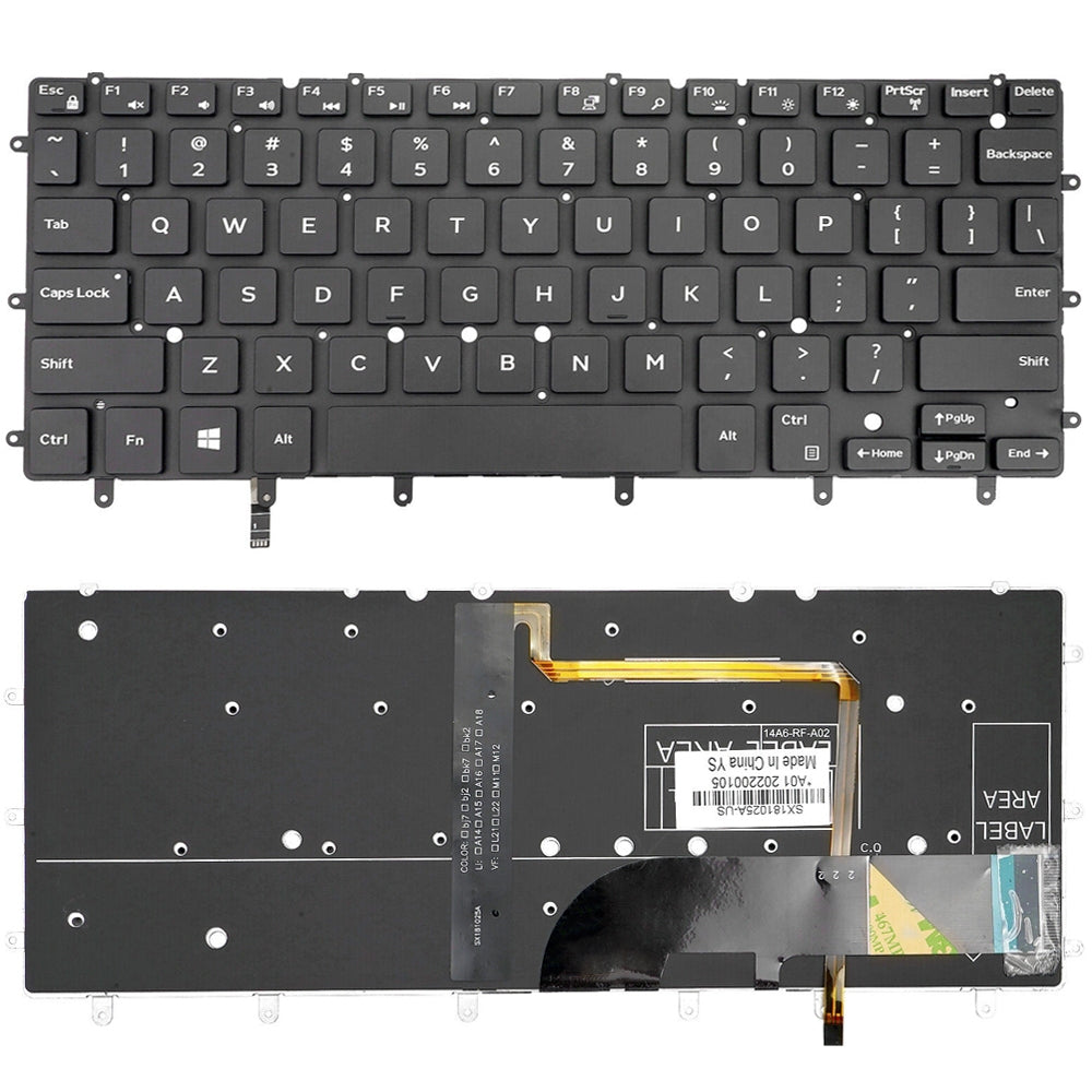 Full Keyboard with Backlight US Version Dell XPS 13 9343 13 9350 9360 Black