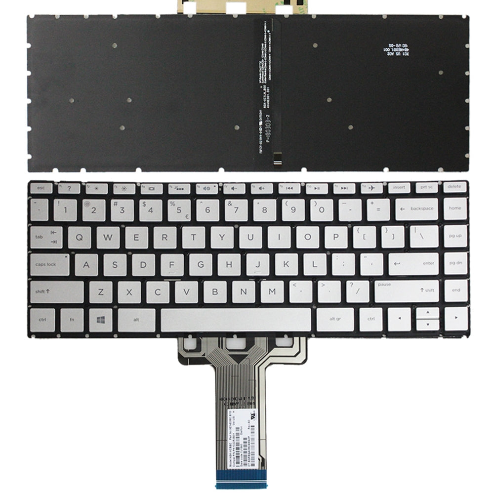 Full Keyboard with Backlight US Version HP 14M-BA 14-BS Silver
