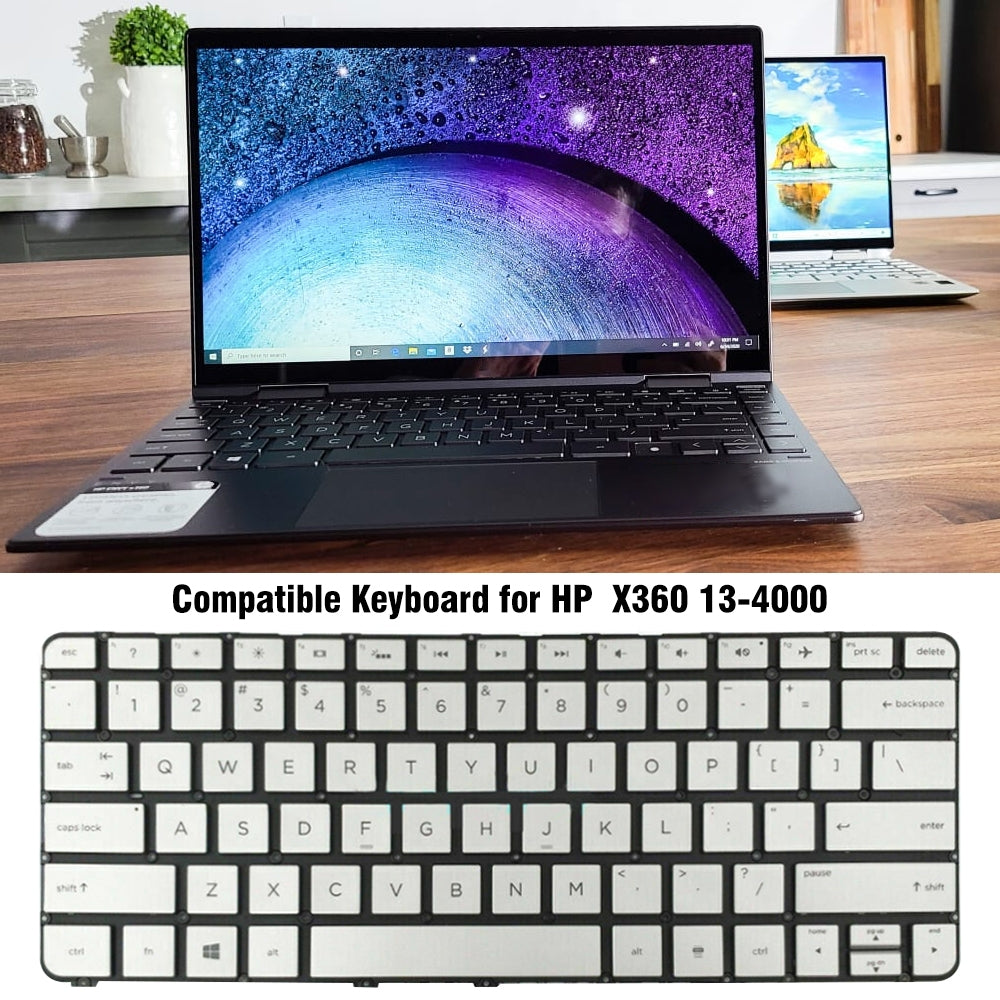 Full Keyboard with Backlight US Version HP X360 13-4000 Silver