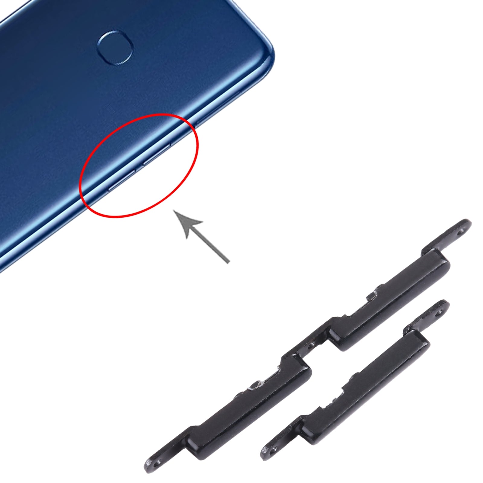 Botones Exteriores Power + Volumen Samsung Galaxy M10s M107 Negro