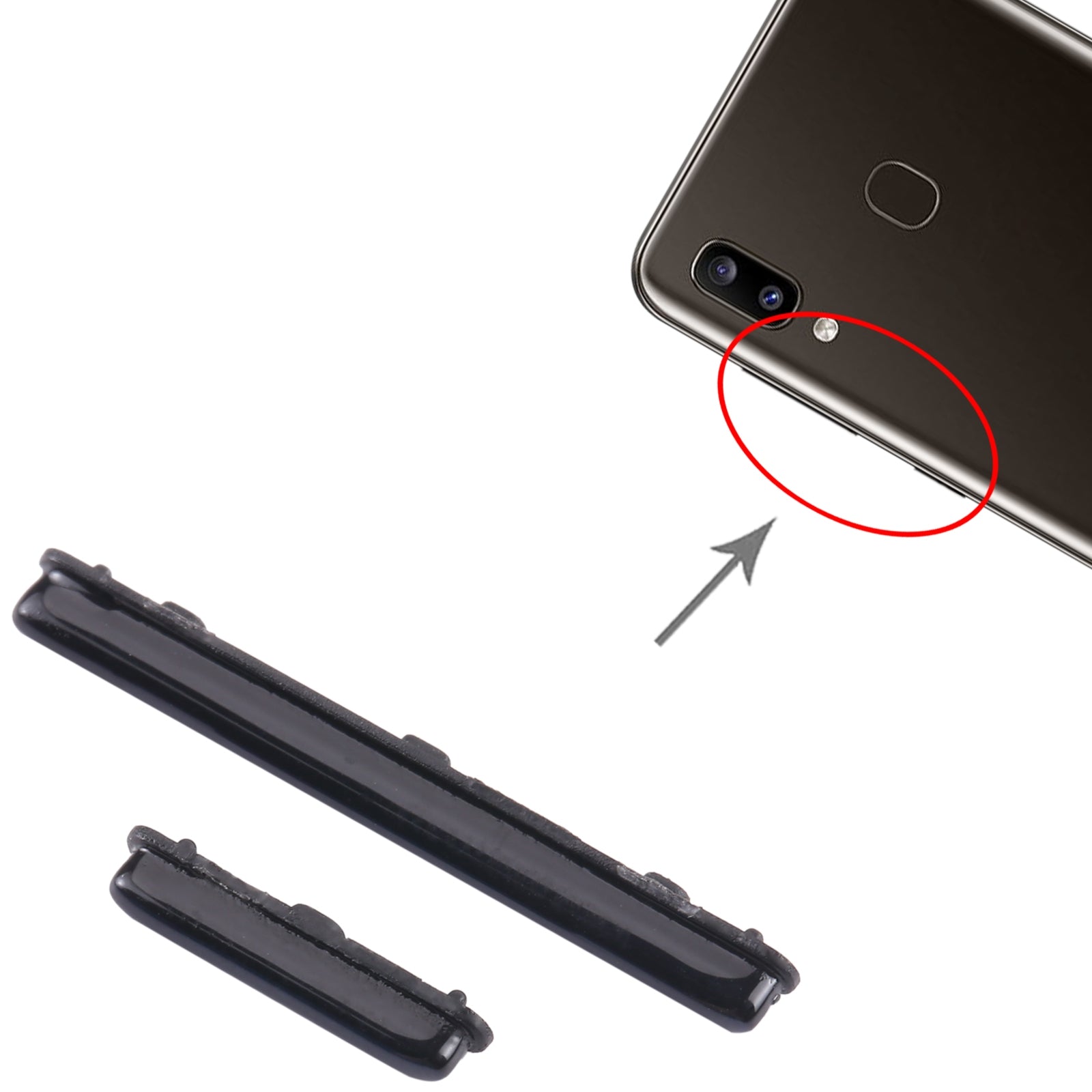 Botones Exteriores Power + Volumen Samsung Galaxy A20 A205 Negro