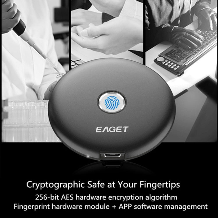 EAGET 1TB USB-C 3.1 SSD Portable Solid State Drive with Fingerprint Identification
