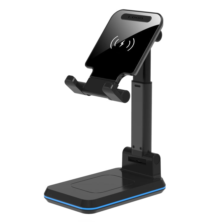 Portable Wireless Charging with Folding Stand T6 2 in 1 Style: Single Charge (Black)