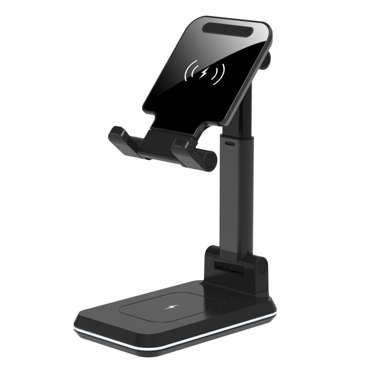 Portable Wireless Charging with foldable stand T6 2 in 1 style: Dual Charge (Black)