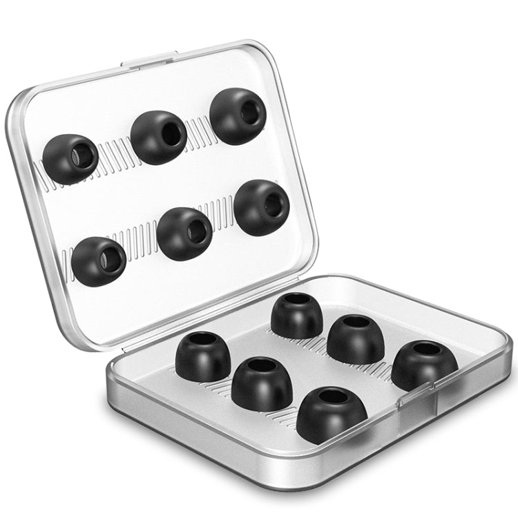 12 PCS Auriculares Inalámbricos Tapones para los Oídos de espuma viscoelástica reemplazables para AirPods Pro con caja de almacenamiento (Negro)