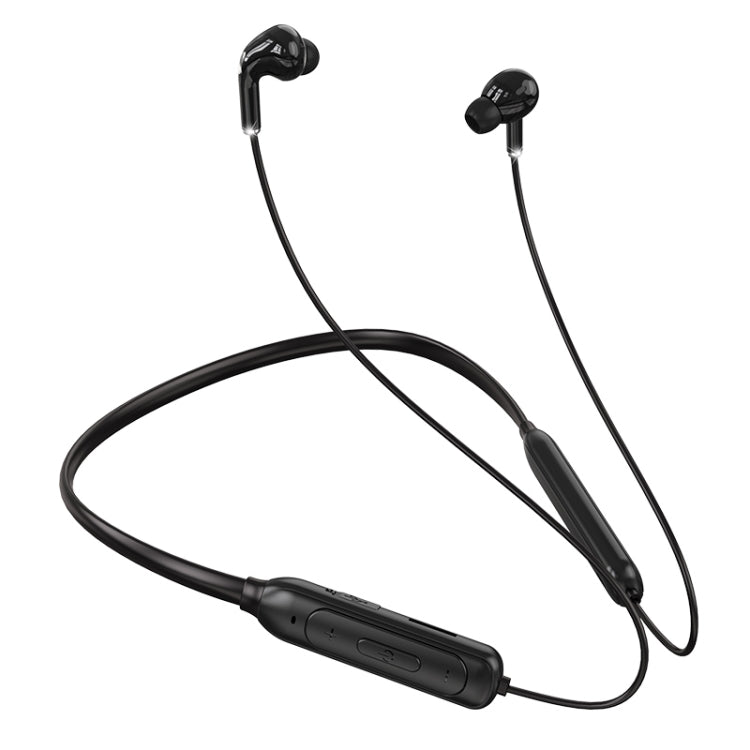 M60 8D Surround Sound Wireless Neck-Mounted 5.1 Bluetooth Headphones Support TF Card MP3 Mode (Black)