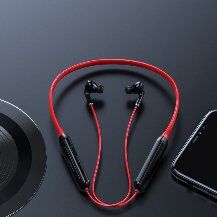 M60 8D Sonido envolvente Inalámbrico Montado en el cuello 5.1 Auriculares Bluetooth Soporte Tarjeta TF Modo MP3 (Rojo)