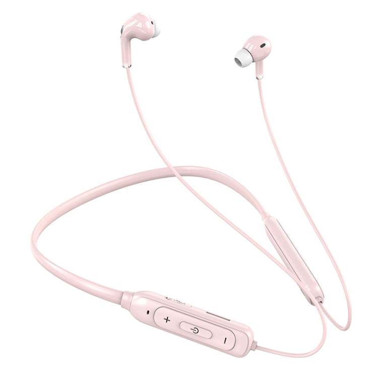 M60 8D Surround Sound Wireless Neck-Mounted 5.1 Bluetooth Headphones Support TF Card MP3 Mode (Pink)