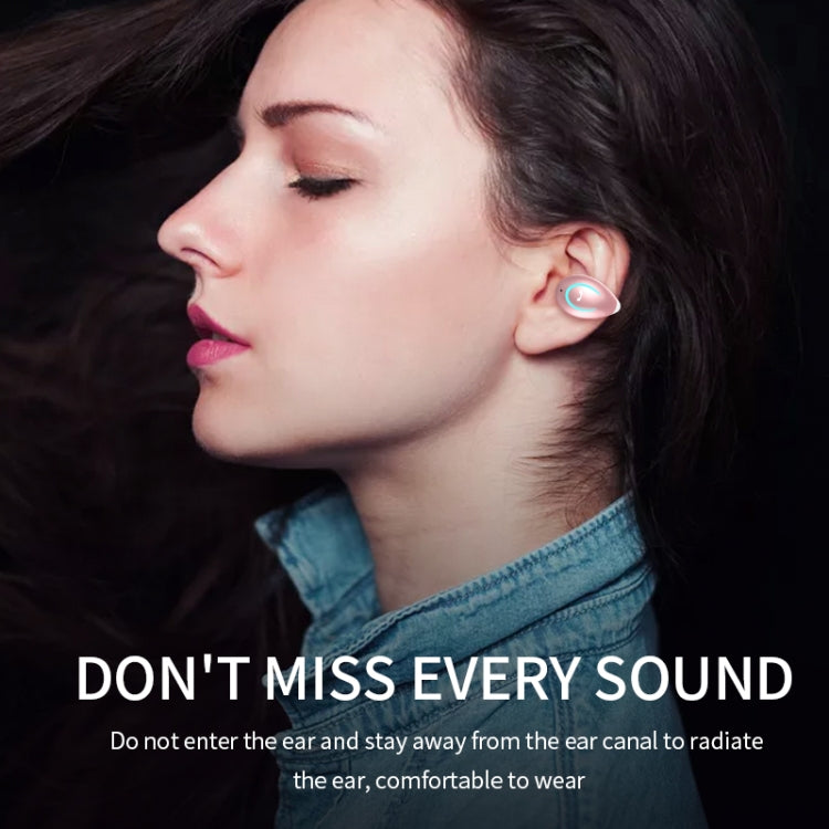YX08 Wireless V5.0 Ear-hook Headphones Ultralight Bluetooth Stereo Ear-clip Headphones with Mic (Blanc)