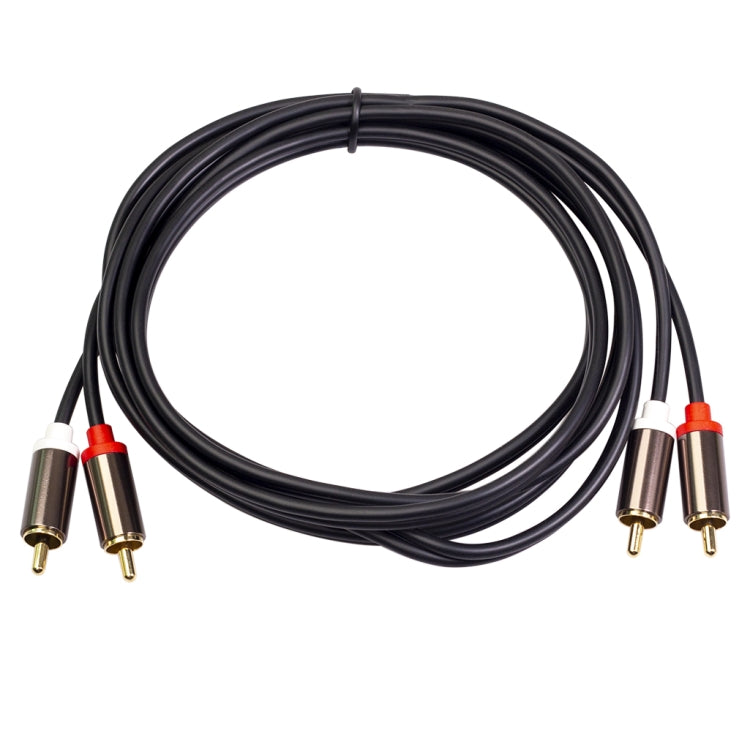 3660B 2 x RCA to 2 x RCA Gold Plated Audio Cable Cable Length: 1m (Black)
