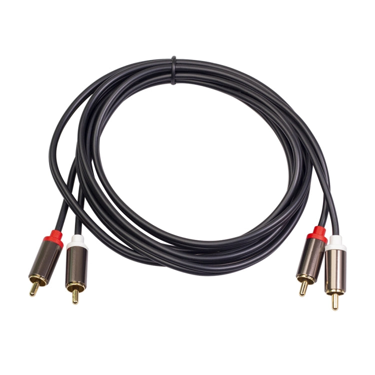 3660B 2 x RCA a 2 x RCA Cable de Audio chapado en Oro Longitud del Cable: 2 m (Negro)