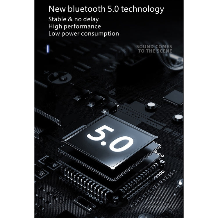 F910 Bluetooth 5.0 Oreillette Bluetooth à suppression de bruit avec double microphone suspendu style oreille (noir)