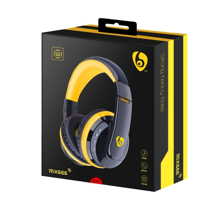 OVLENG MX666 Bluetooth 4.1 Stereo Headphones with Microphone Support FM and TF Card for iPhone Galaxy Huawei Xiaomi LG HTC and Other Smartphones (Yellow)