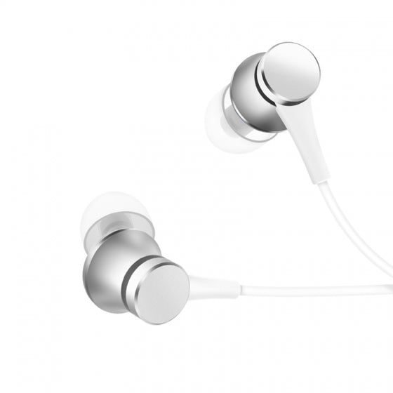 Original Xiaomi MI Basic Earphones Basic Earphones with Wire Control + Microphone Support and Rejecting Call (Silver)