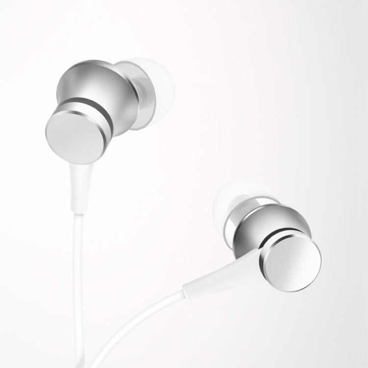 Écouteurs de base d'origine Xiaomi MI Écouteurs de base avec contrôle par fil + prise en charge du microphone et rejet d'appel (argent)