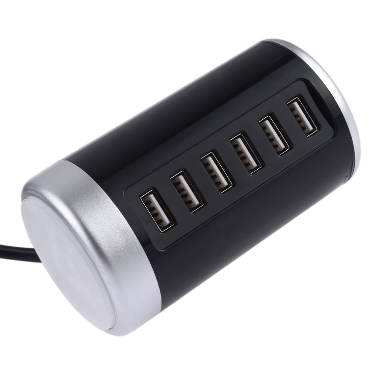 XLD4 30W 6 USB Ports Charger Station Power Adapter AC100-240V US Plug (Black)