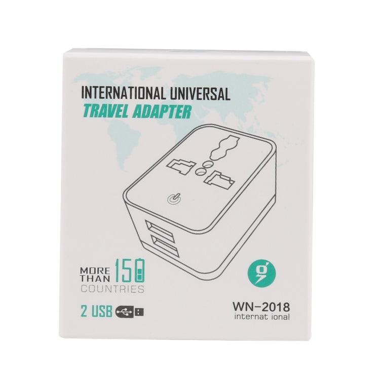 WN-2018 Doual USB Travel Charger Power Adapter Socket UK Plug