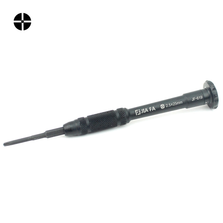 JIAFA JF-619-2.5 2.5 x 25mm Hollow Cross Tip Repair Center Bezel Screwdriver for iPhone (Black)