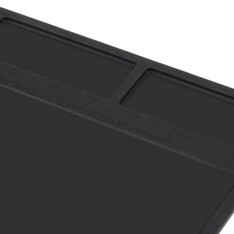 Maintenance Platform High Temperature Heat Resistant Repair Insulation Pad Silicone Mats with Screws Position Size: 35cm x 25cm (Black)