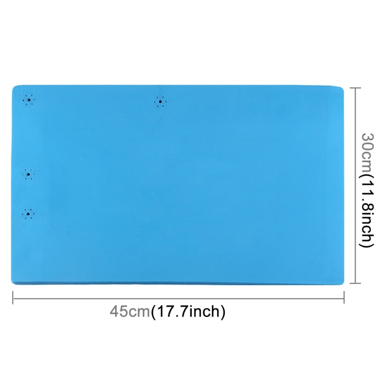 Plate-forme de maintenance antistatique, antidérapante, haute température, résistante à la chaleur, réparation, coussin isolant, tapis en silicone, taille : 45 cm x 30 cm (bleu)