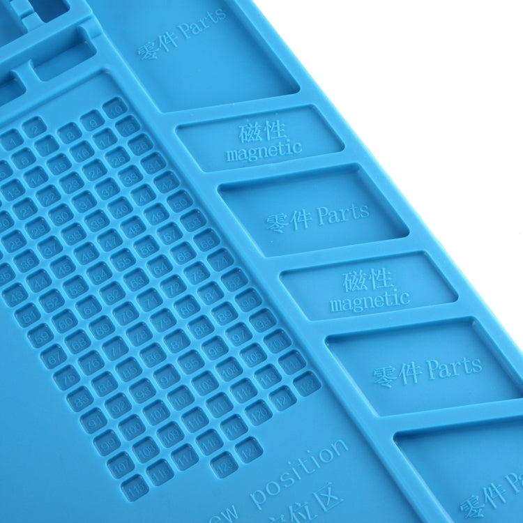 Plate-forme de maintenance antistatique, antidérapante, haute température, résistante à la chaleur, réparation, coussin isolant, tapis en silicone, taille : 45 cm x 30 cm (bleu)