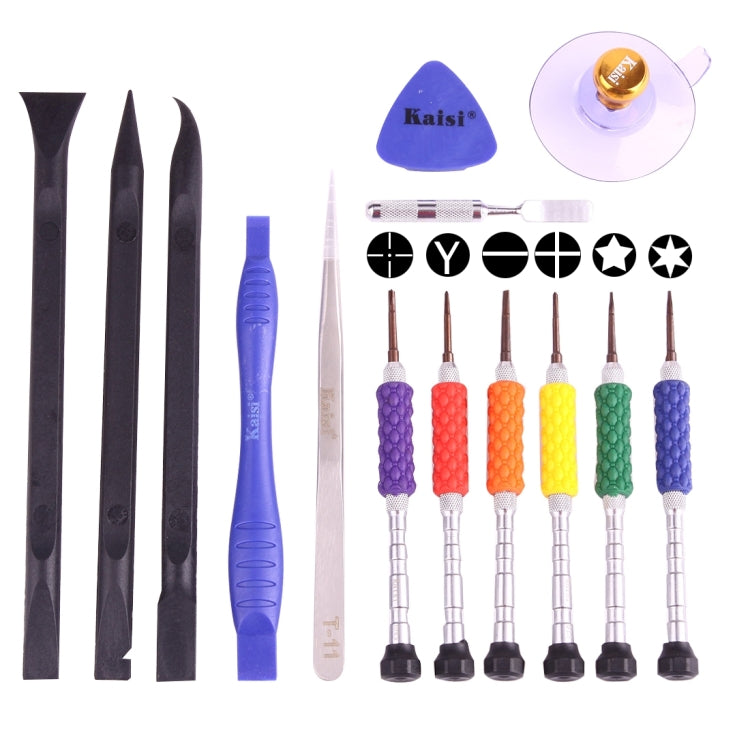 K-T3601 14 in 1 (6 x Screwdriver + 1 x Tweezers + 1 x Stainless Steel spudger + 1 x Antistatic spudger + 3 x 146 spudger + 1 x Suction cup + 1 x Triangle opener) Opening Tool Set ... ession For iPhone Samsung Xiaomi and more Phones