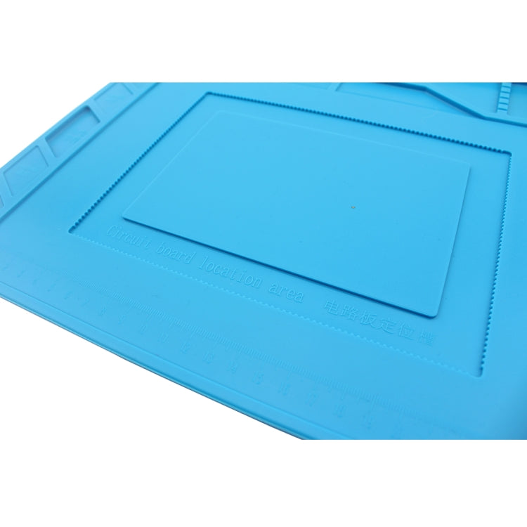 JIAFA S-150 Maintenance Platform Heat Resistant Repair Insulation Mat Silicone Mats with Screws Position (Blue)